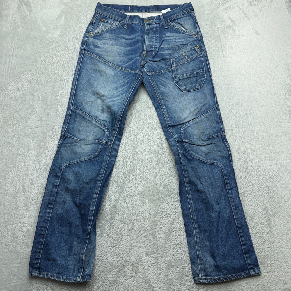 G-Star Raw Jeans Mens 32 Blue Skiff 5620 3D Tapered Multi Pocket Denim Pants